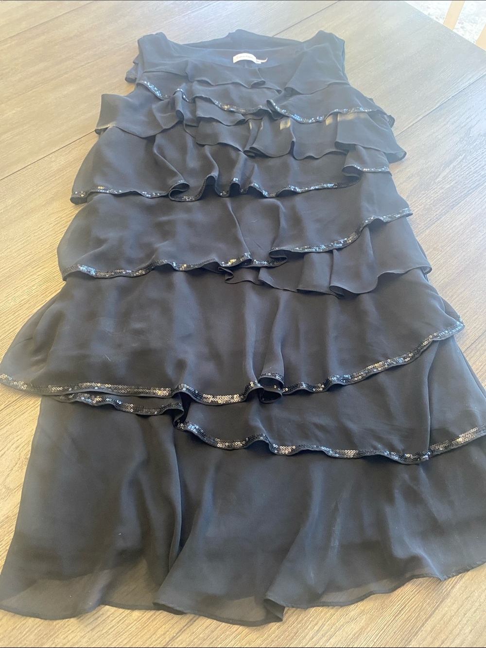 Calvin Klein Black Ruffle Dress